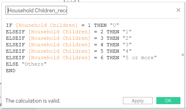 Create a calculated field for 