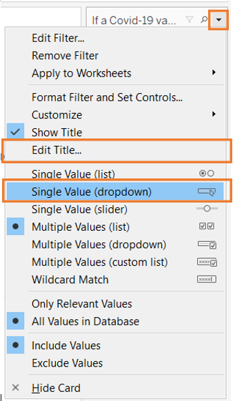 Edit filter title and display