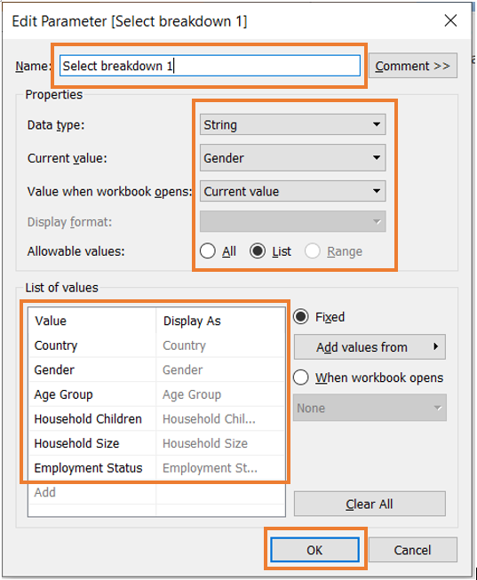 Adding parameter to select demographics factor