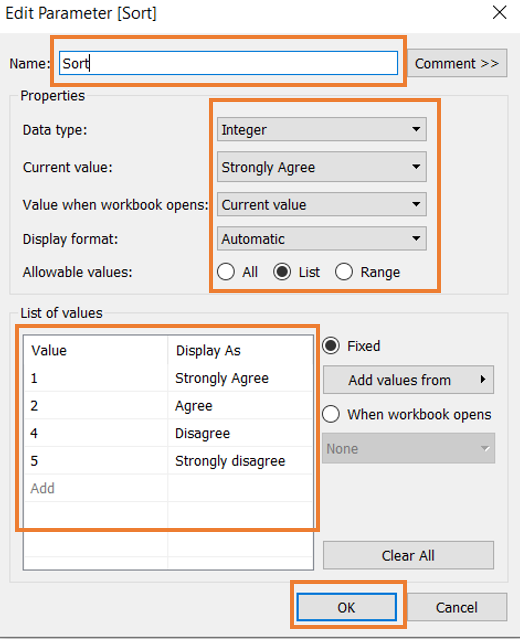 Adding parameter to select which view to sort by