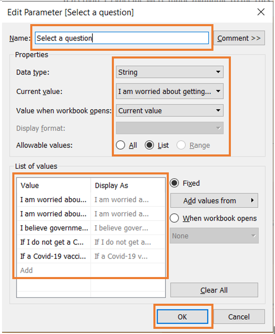 Adding parameter to select another question