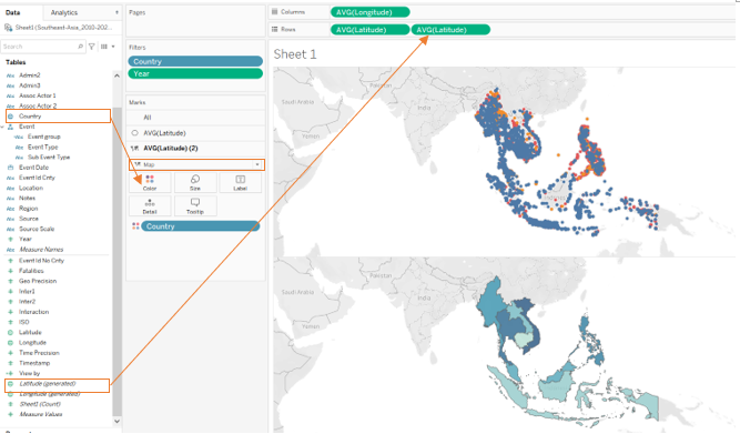 Add country layer in map