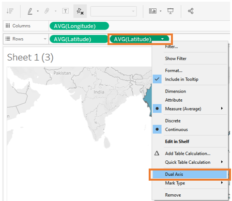 Apply dual axis in map