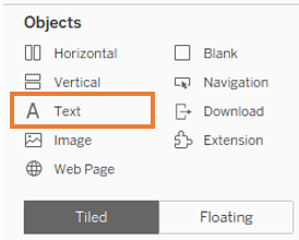 Add text object